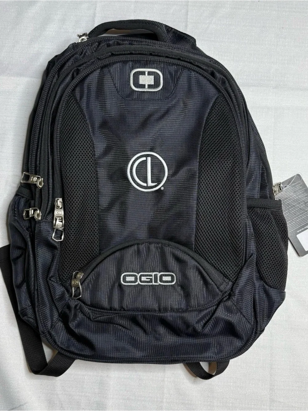 OGIO Bullion Backpack Black/Silver Padded New With Tags Company Logo